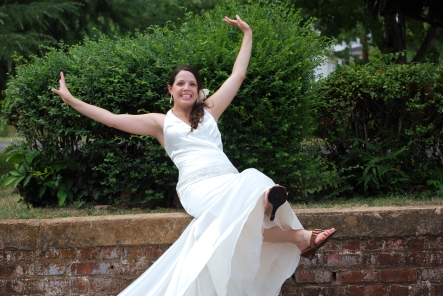 Every bride needs at least one silly wedding picture, rig ht?  I thought so.  :)  Photo by Triskay Photography.