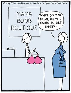 pregnancy boob cartoon