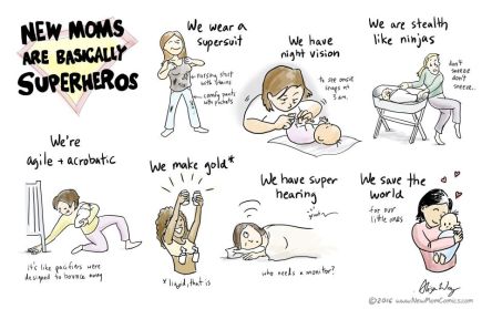 new mom cartoon